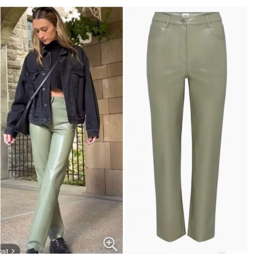 Aritzia Wilfred Sage Faux Leather Pants